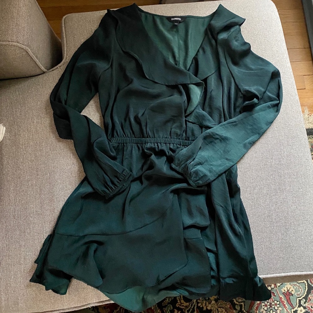 Emerald green mini dress